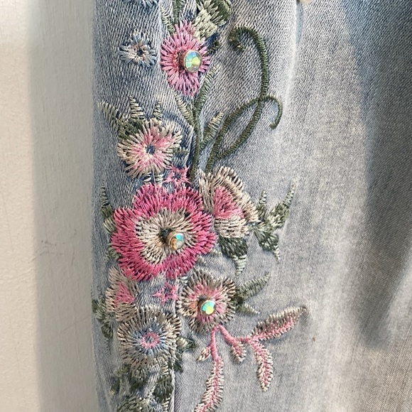 FDJ French Dressing embroidered pearl crystal embellished Olivia jeans size 14 - Picture 5 of 15